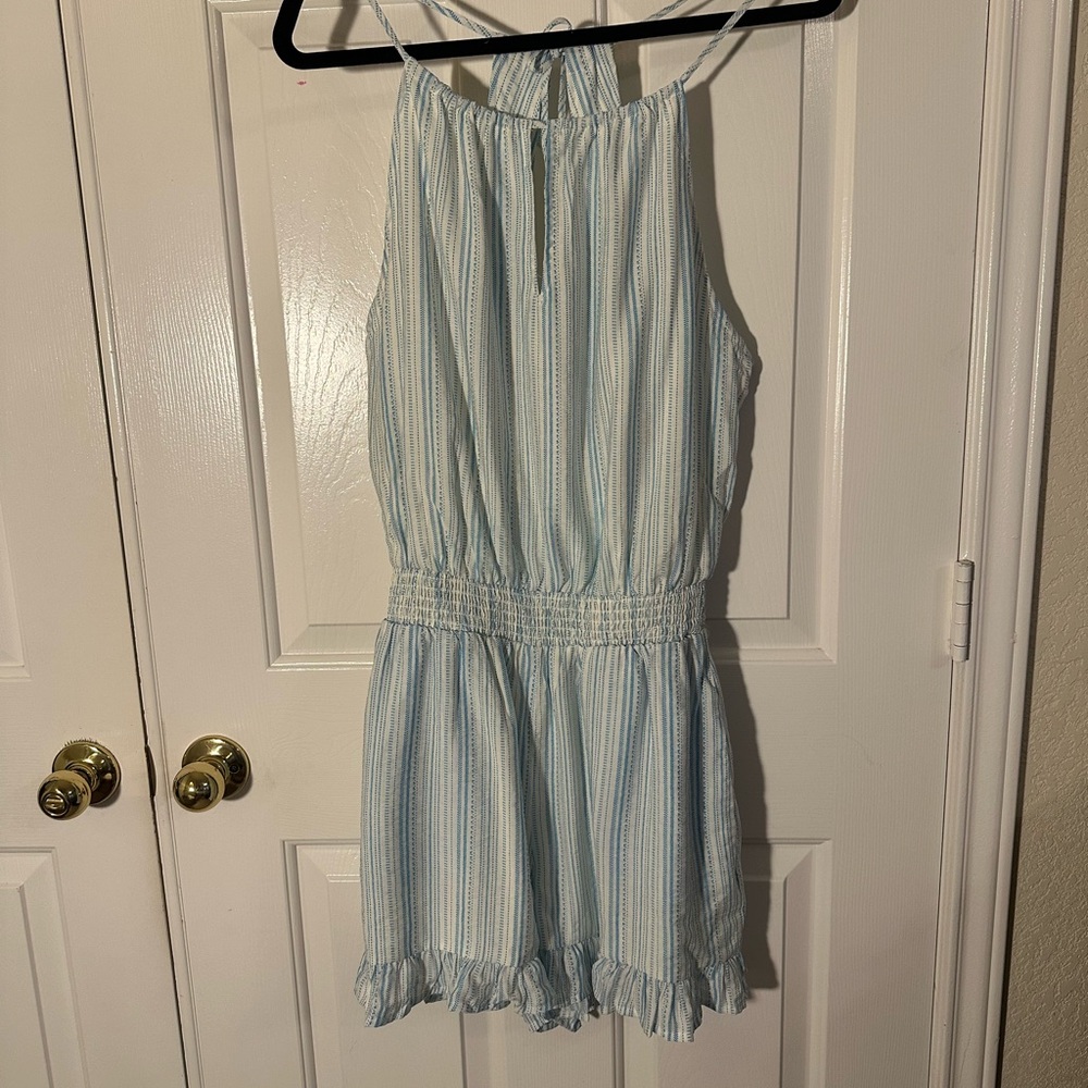 Women’s Blue Striped Romper